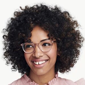 Warby Parker Durand in Rose Water, progressive non-prescription glasses